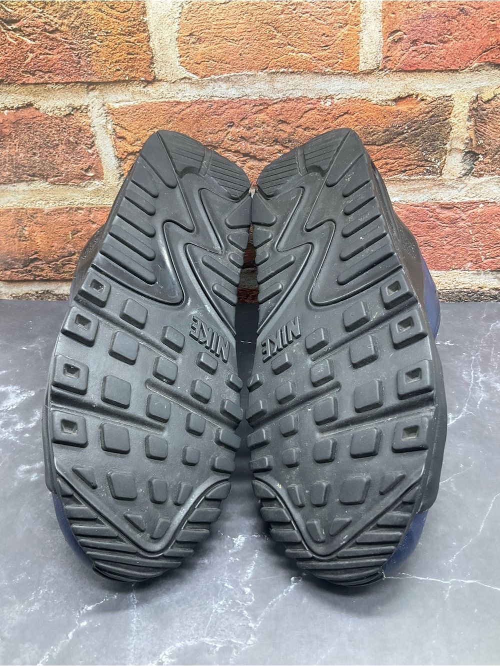 Nike Air Max 90 SE Lace Toggle Navy Black Leather Laceless - Picture 4 of 6